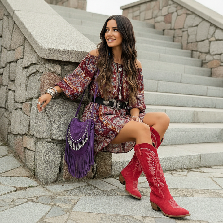 Mia – Embroidered Western Boots for Confident, Timeless Style