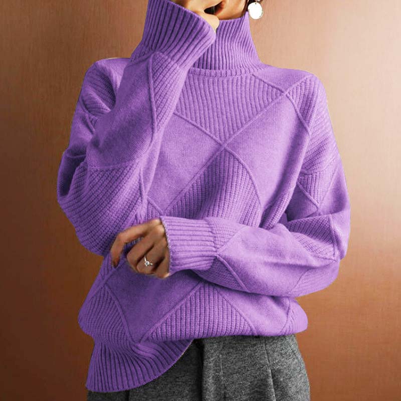 Denise - Textured Turtleneck Sweater for Effortless Warmth
