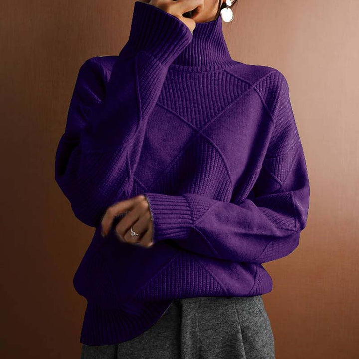 Denise - Textured Turtleneck Sweater for Effortless Warmth