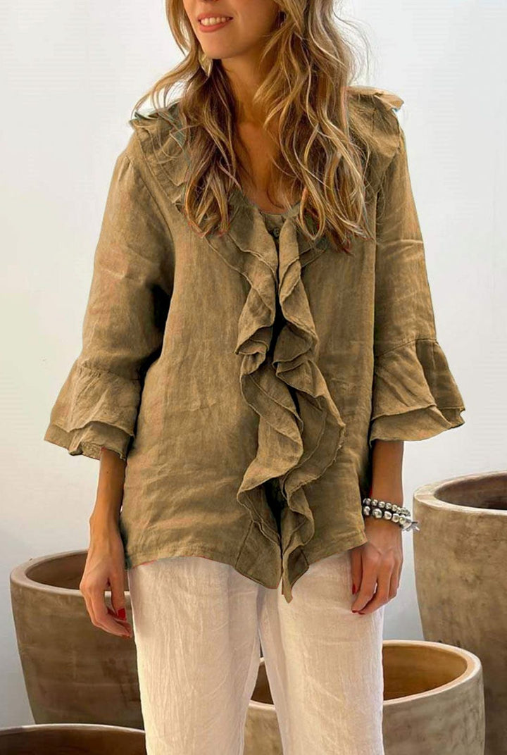 Cherry - Ruffled Blouse for Effortless Feminine Grace