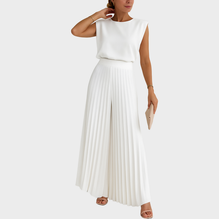 Lucy - Elegant Pleated Two-Piece Set for Effortless Sophistication