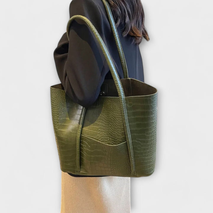Mae - Croc-Texture Tote Bag for Effortless Everyday Elegance