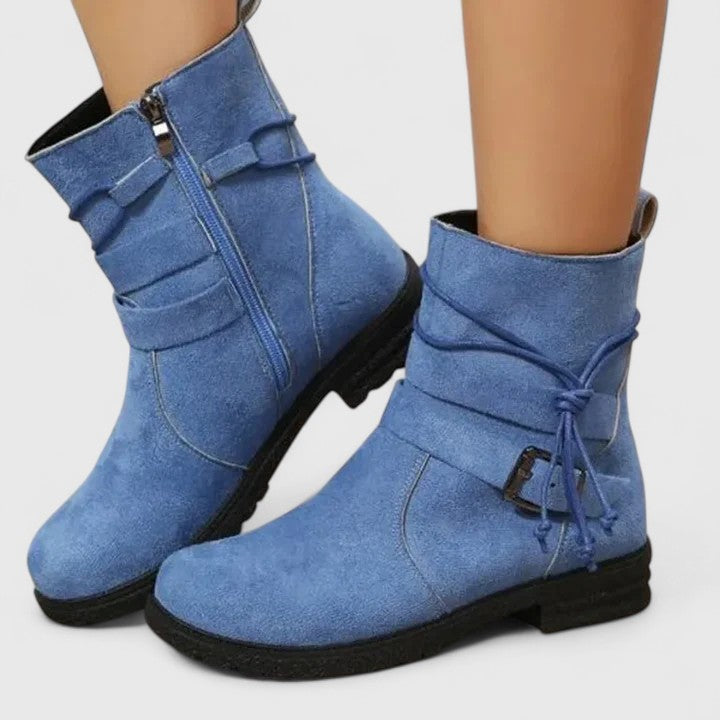 Emily - Mid-calf Suede Ankle Sophisticated Boots