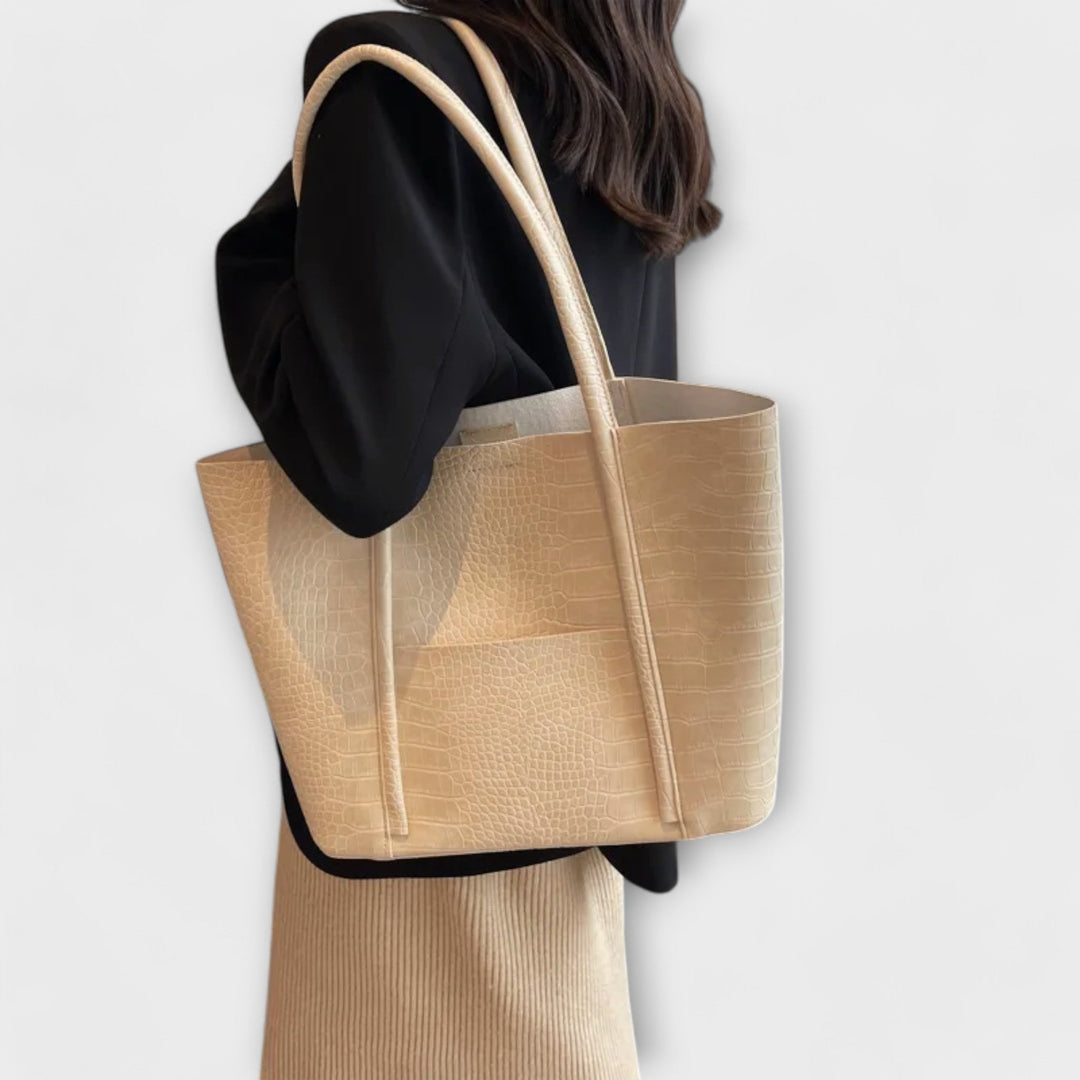Mae - Croc-Texture Tote Bag for Effortless Everyday Elegance