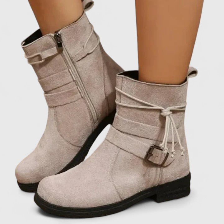 Emily - Mid-calf Suede Ankle Sophisticated Boots
