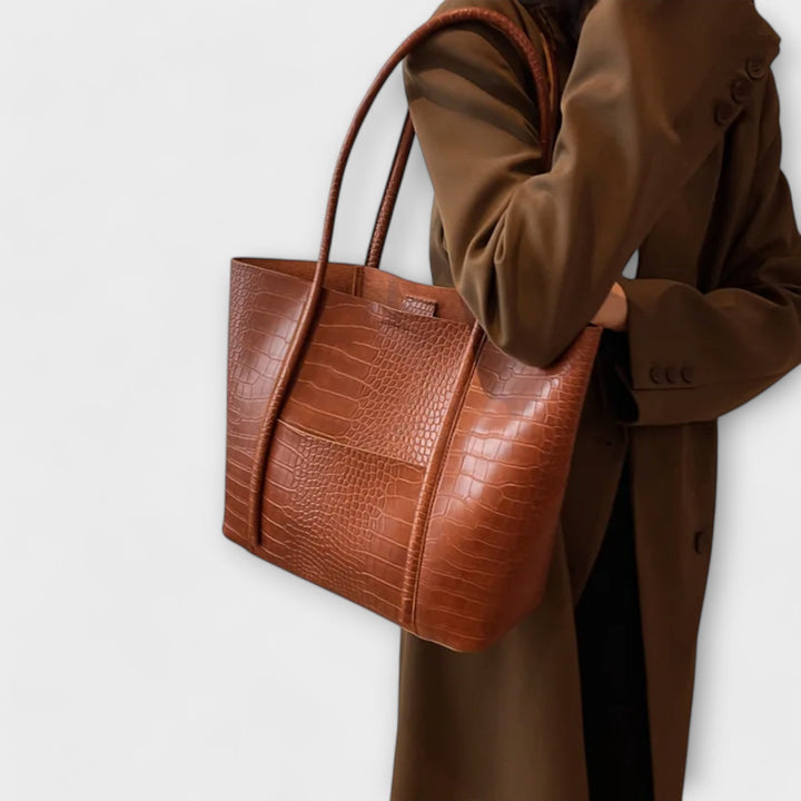 Mae - Croc-Texture Tote Bag for Effortless Everyday Elegance