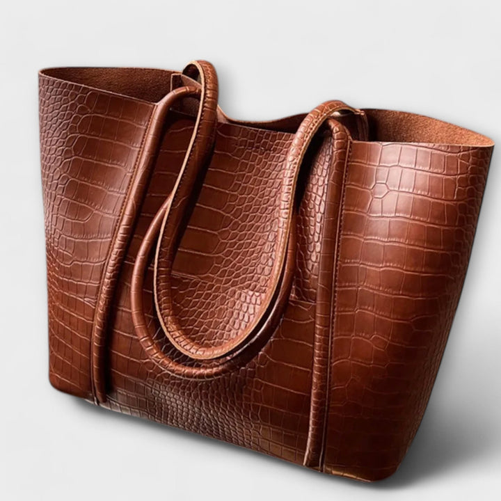 Mae - Croc-Texture Tote Bag for Effortless Everyday Elegance