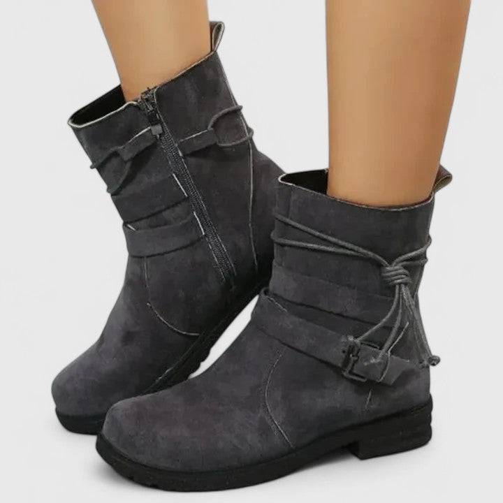 Emily - Mid-calf Suede Ankle Sophisticated Boots