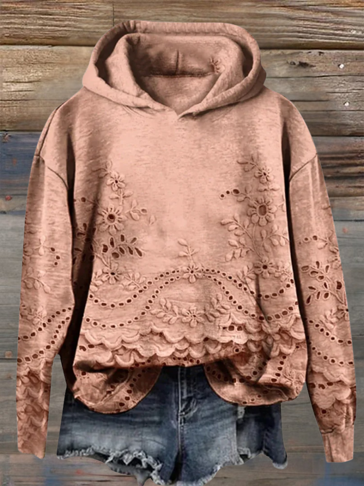Rosa – Effortless Charm in a Lace-Trimmed Hoodie for Everyday Style