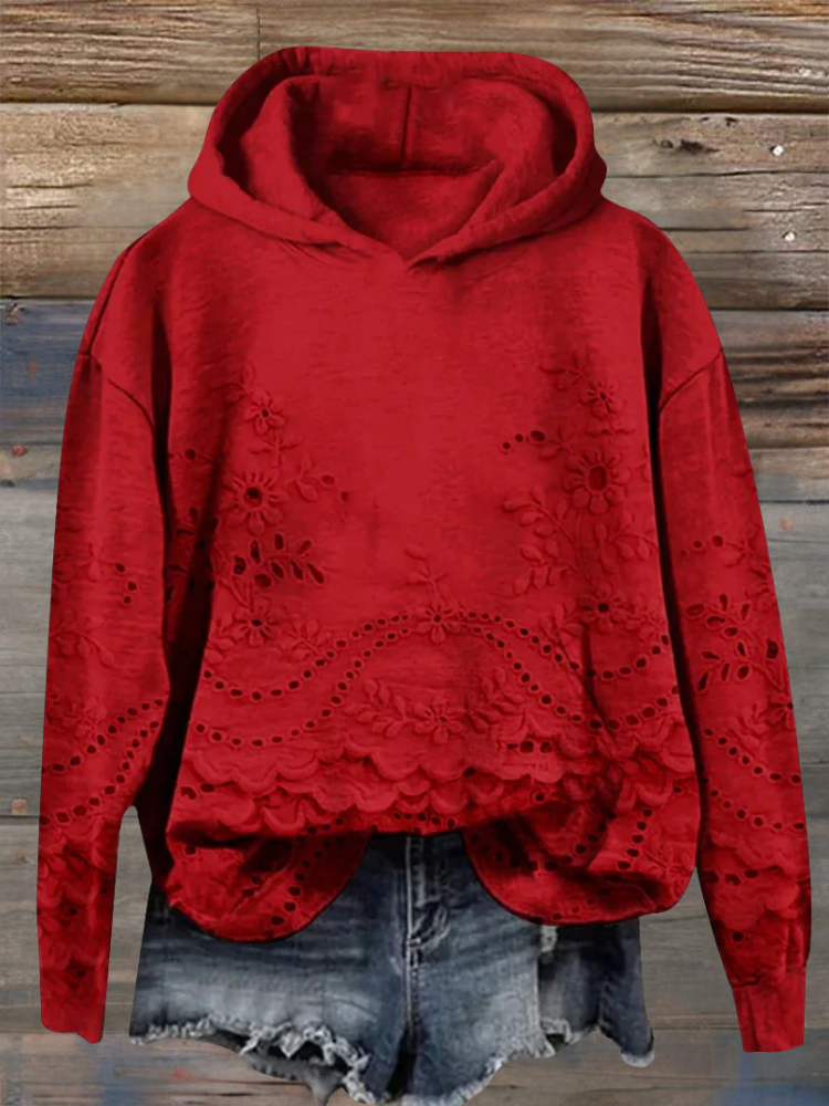 Rosa – Effortless Charm in a Lace-Trimmed Hoodie for Everyday Style