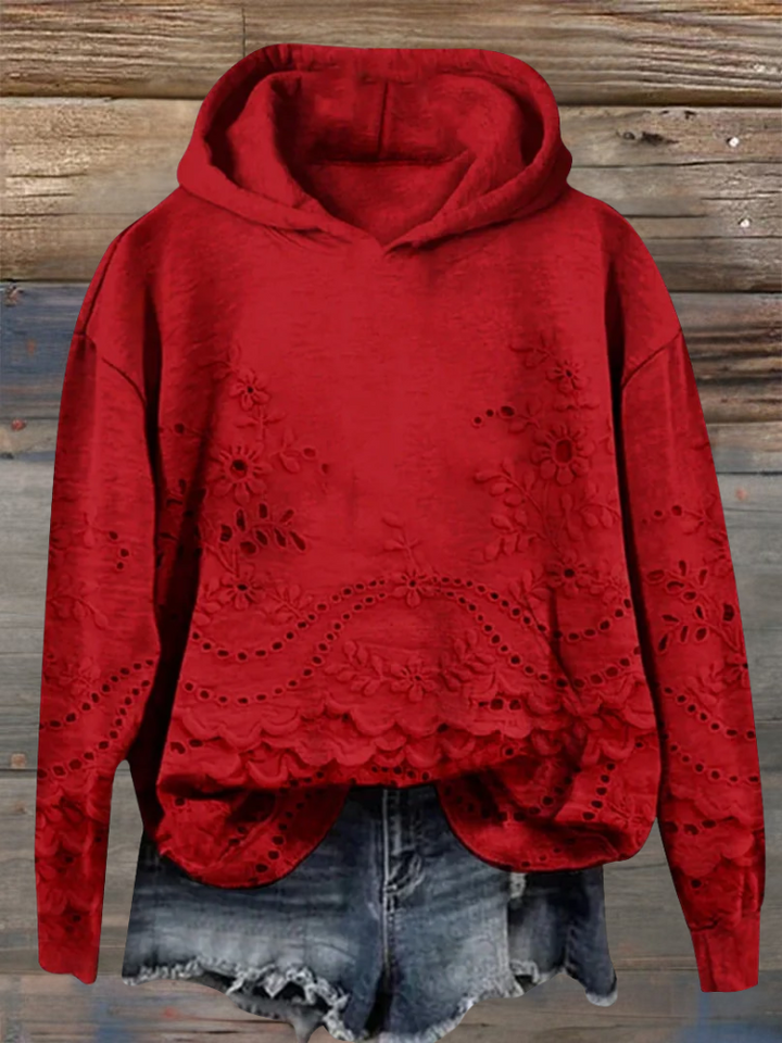Rosa – Effortless Charm in a Lace-Trimmed Hoodie for Everyday Style