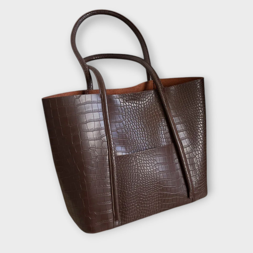Mae - Croc-Texture Tote Bag for Effortless Everyday Elegance