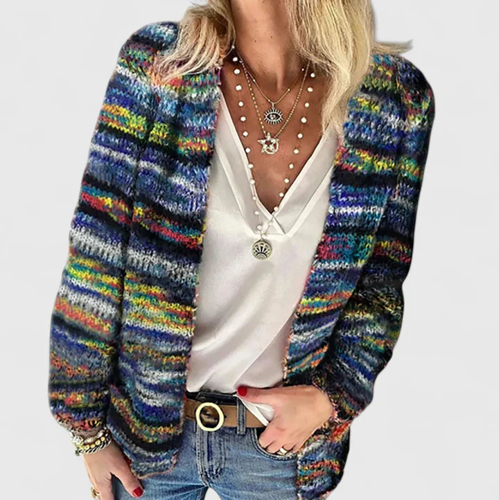 Evelyn – Cozy Charm Multicolor Cardigan