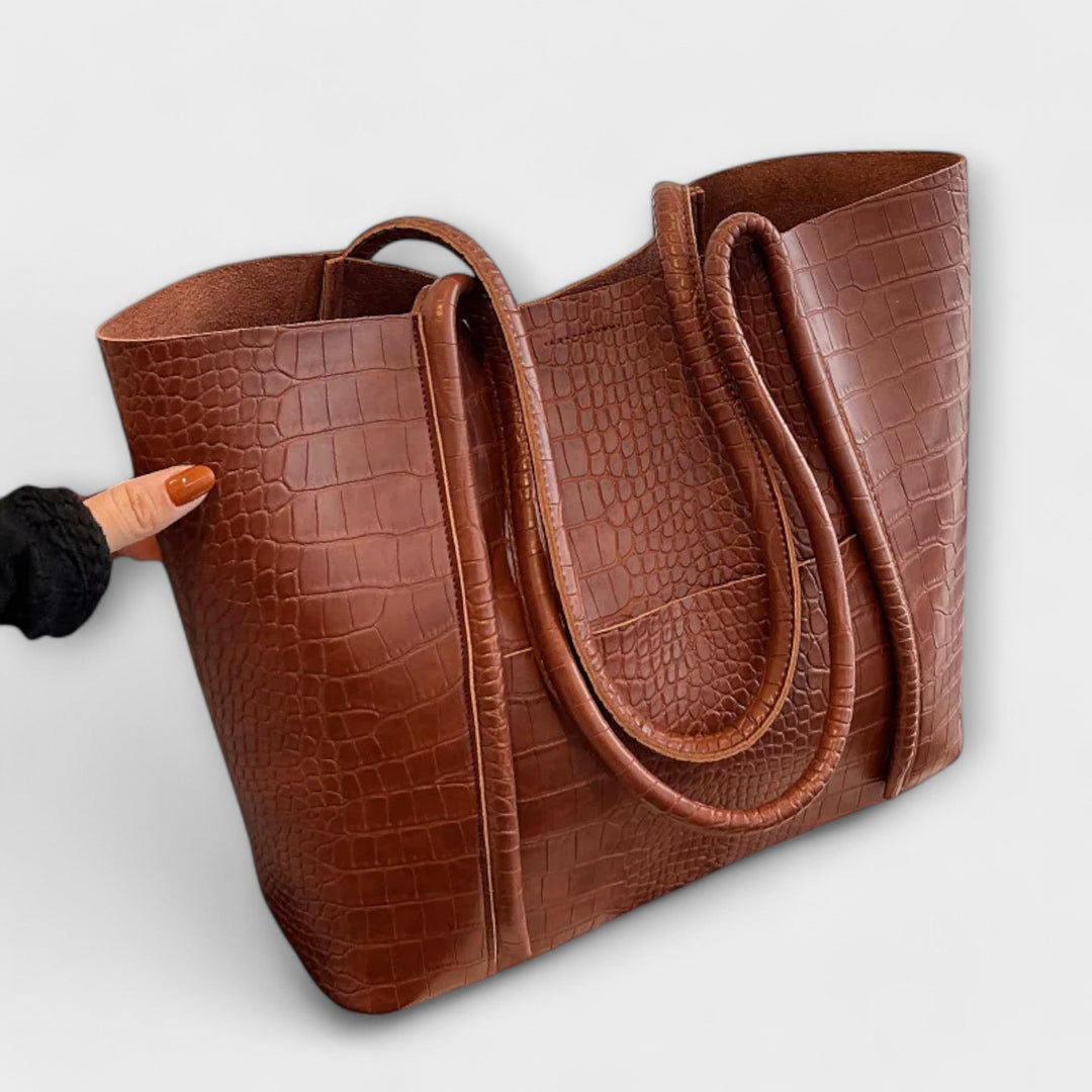 Mae - Croc-Texture Tote Bag for Effortless Everyday Elegance