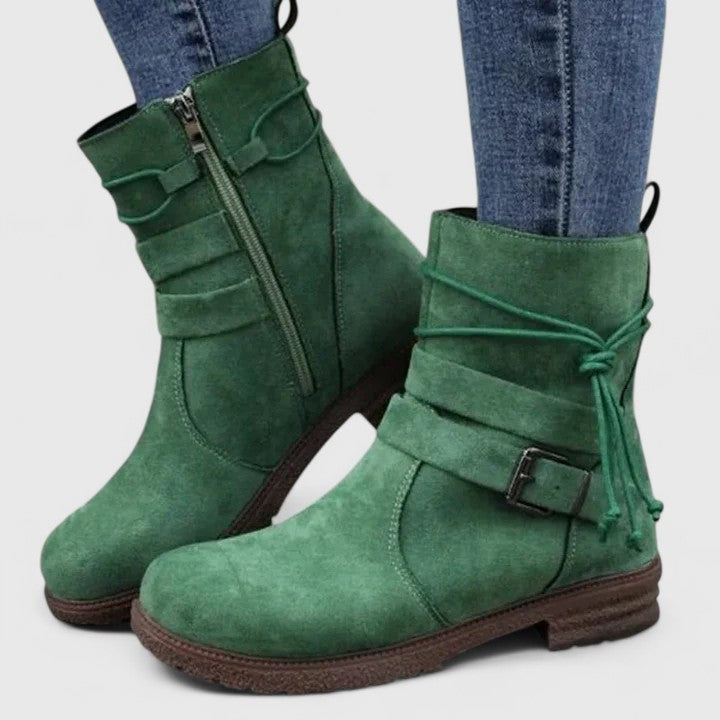 Emily - Mid-calf Suede Ankle Sophisticated Boots