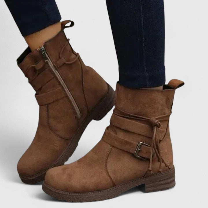 Emily - Mid-calf Suede Ankle Sophisticated Boots