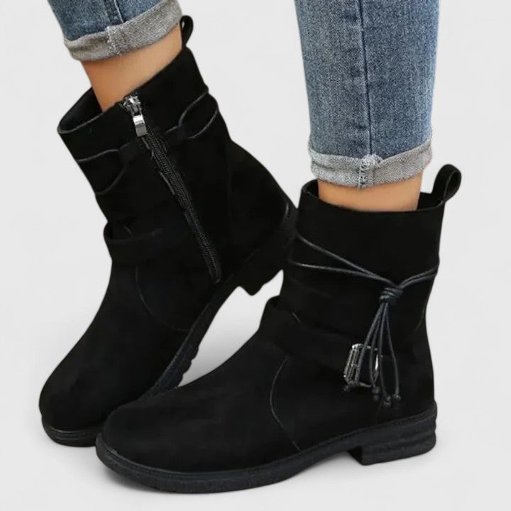Emily - Mid-calf Suede Ankle Sophisticated Boots
