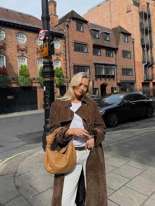 Énora - Long Trench Coat for Timeless Sophistication