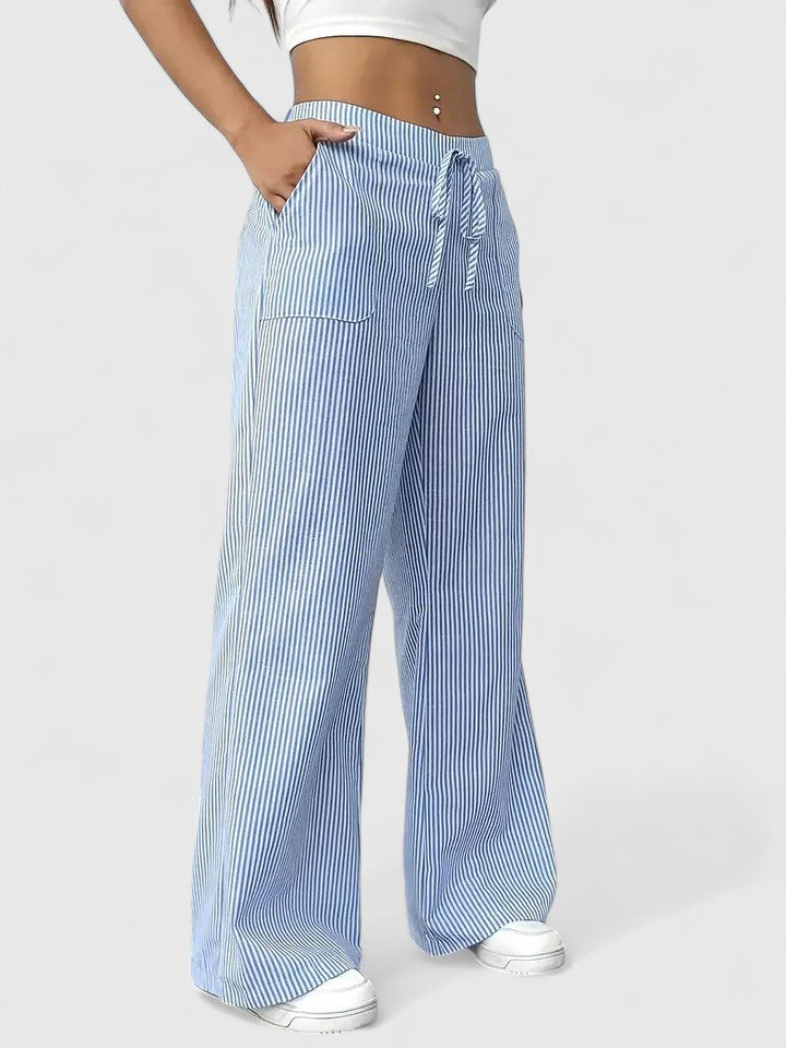 Tate - Drawstring Wide Pants for Laid-Back Sophistication
