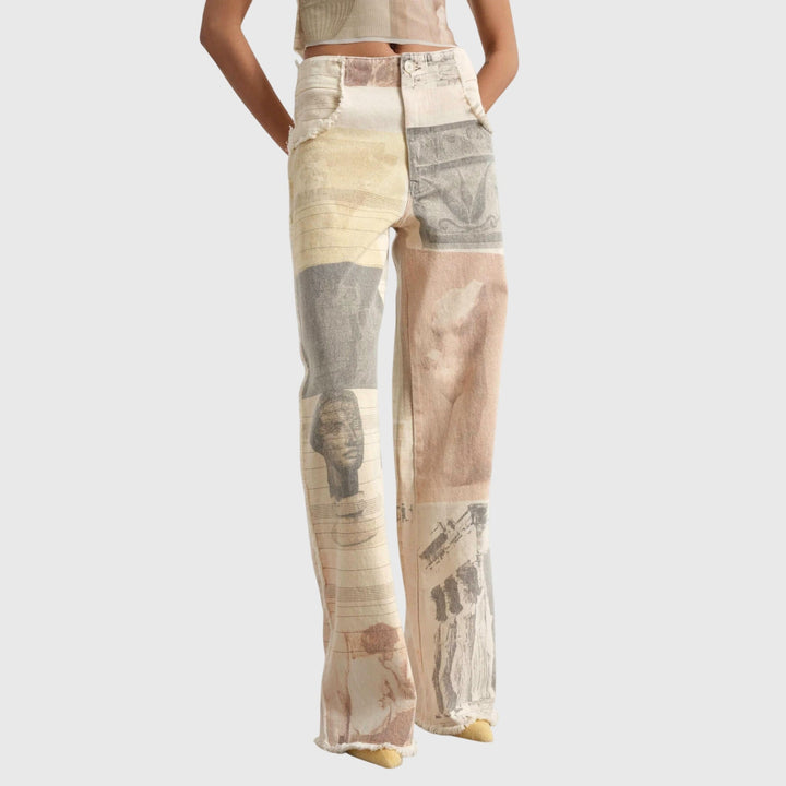 Venus - Artistic Wide-Leg Jeans for Effortless Edge