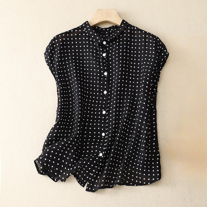 Vera – Lightweight Dot Linen Top For Comfort Feel