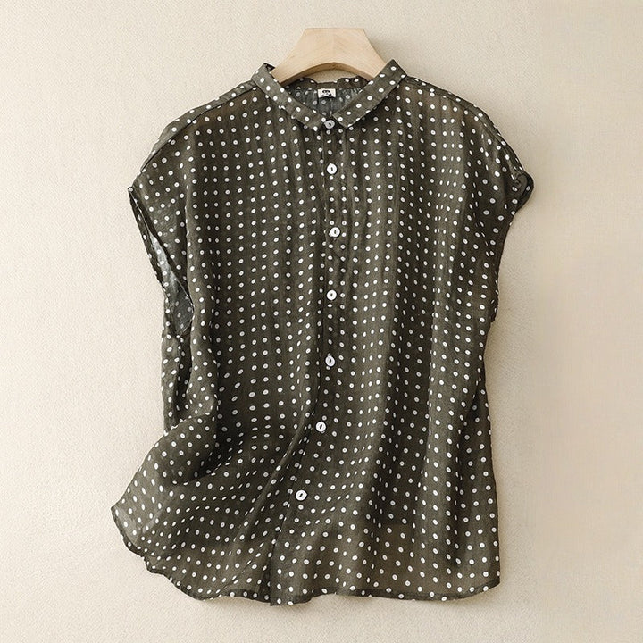 Vera – Lightweight Dot Linen Top For Comfort Feel