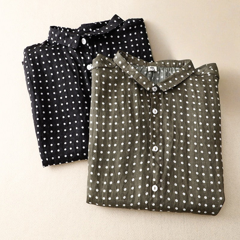 Vera – Lightweight Dot Linen Top For Comfort Feel