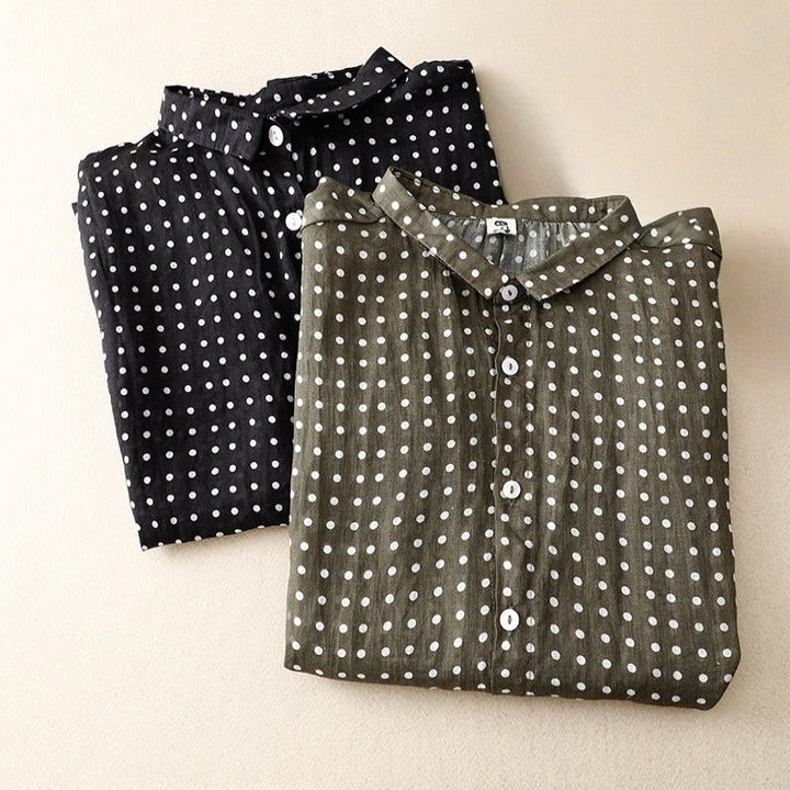 Vera – Lightweight Dot Linen Top For Comfort Feel