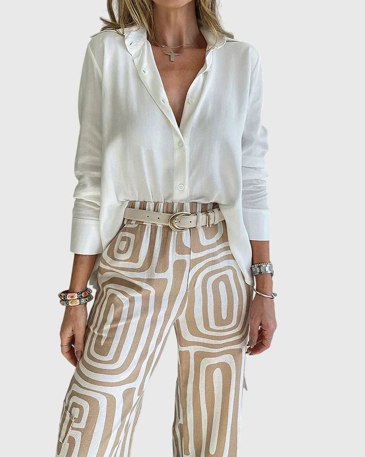 Phoebe - Modern Printed Pants for Effortless Sophistication