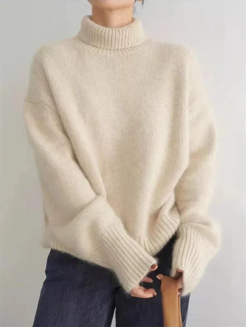Andrea – Cozy Elegant High Neck Knit Sweater for Stylish Warmth
