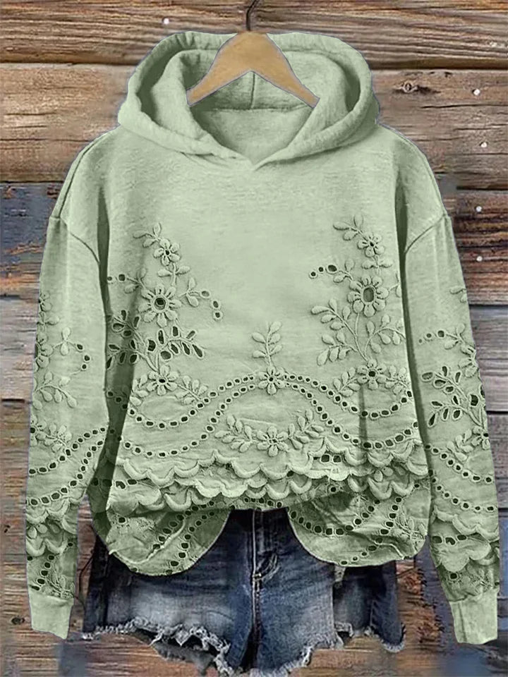 Rosa – Effortless Charm in a Lace-Trimmed Hoodie for Everyday Style