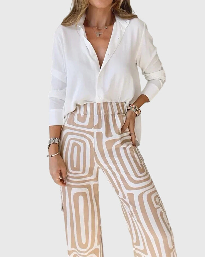 Phoebe - Modern Printed Pants for Effortless Sophistication