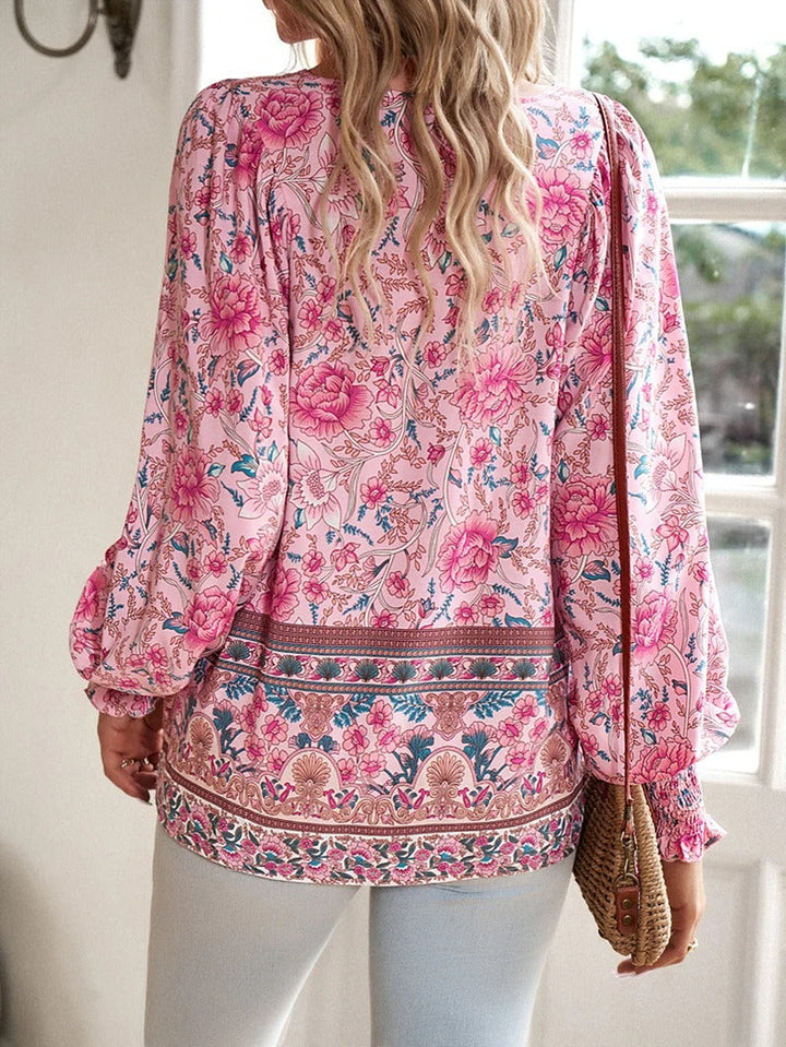 Helena - Bohemian Floral Top for Sunlit Days