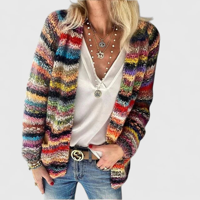 Evelyn – Cozy Charm Multicolor Cardigan