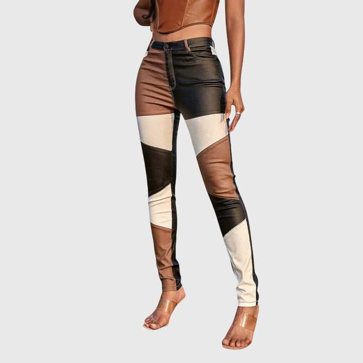 Delilah - Color Block Pants for Bold Modern Elegance