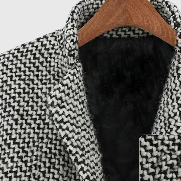 Alexandra - Timeless Comfort Houndstooth Long Coat