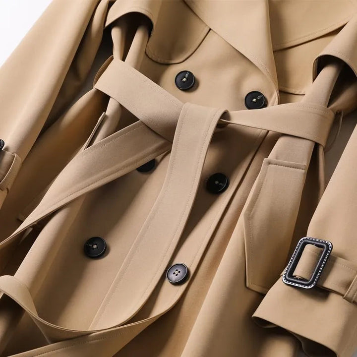 Nina – Timeless Double-Breasted Trench Coat for Effortless Sophistication