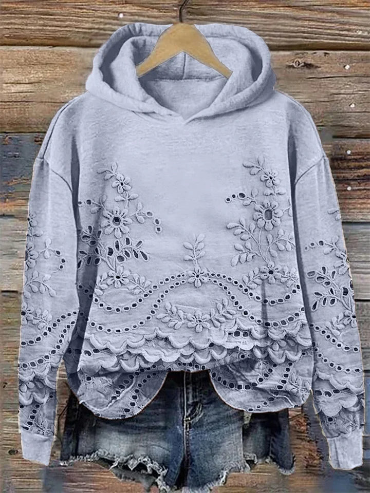 Rosa – Effortless Charm in a Lace-Trimmed Hoodie for Everyday Style