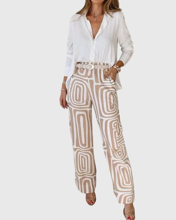 Phoebe - Modern Printed Pants for Effortless Sophistication