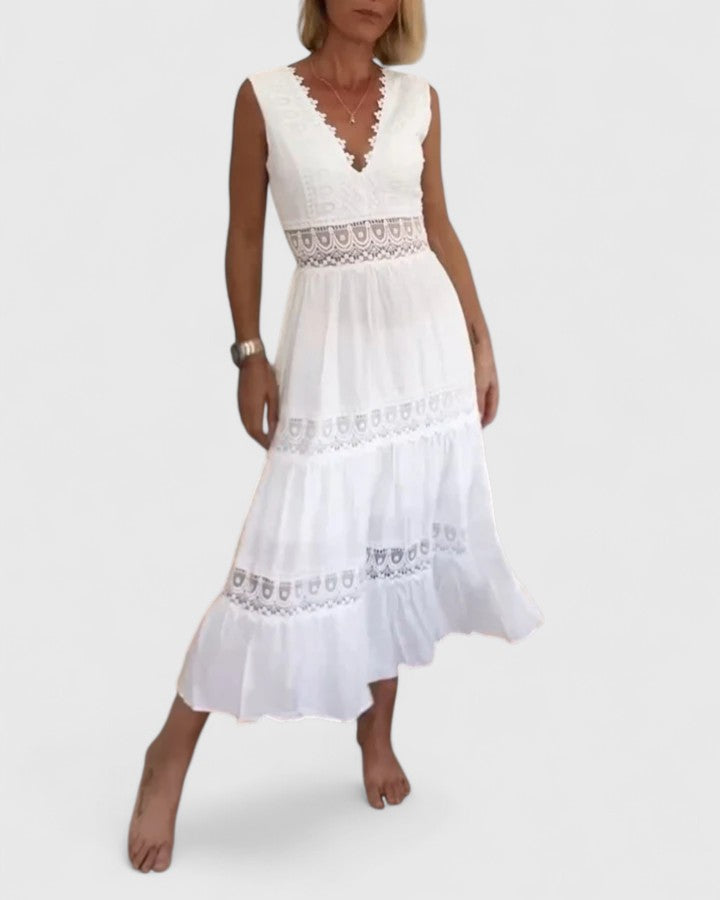 Clara – Elegant Midi Dress for Effortless Feminine Grace
