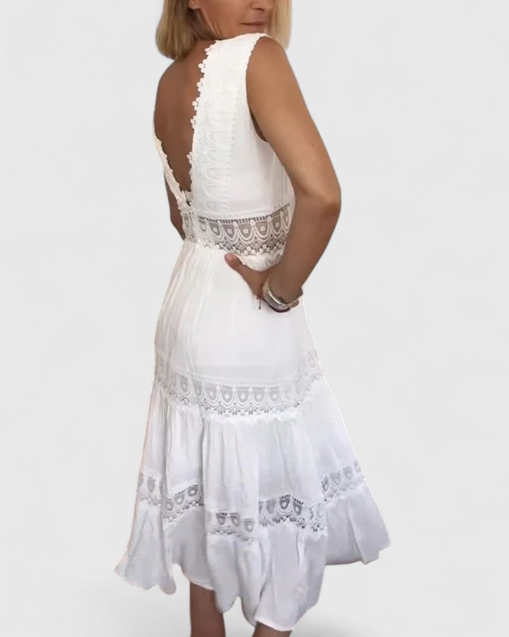 Clara – Elegant Midi Dress for Effortless Feminine Grace