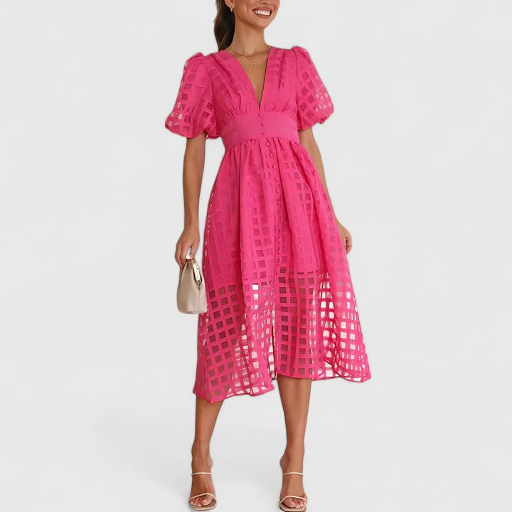 Madeline – Elegant Midi Dress for Modern Sophistication