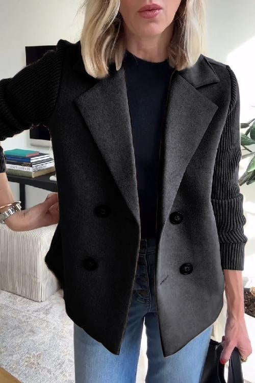 Lenora - Knit-Sleeve Blazer for Effortless Sophistication