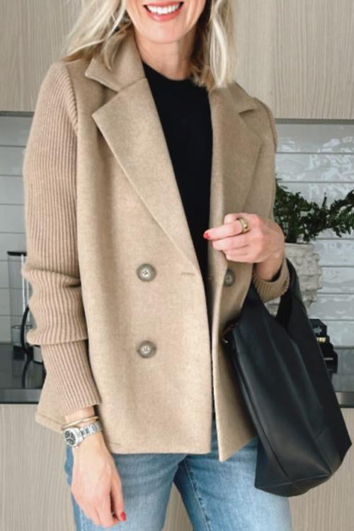 Lenora - Knit-Sleeve Blazer for Effortless Sophistication