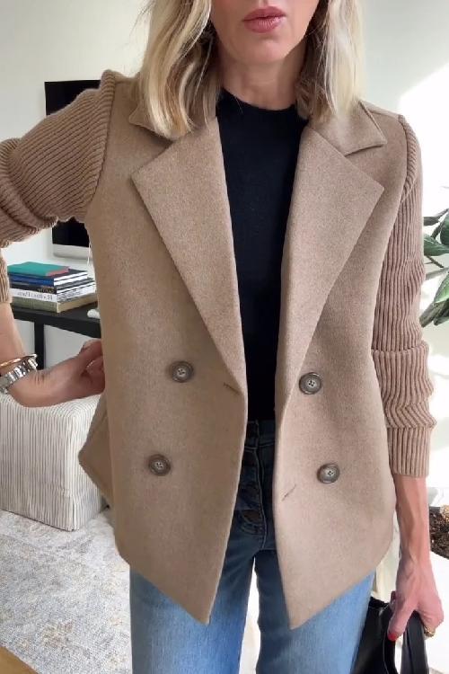 Lenora - Knit-Sleeve Blazer for Effortless Sophistication