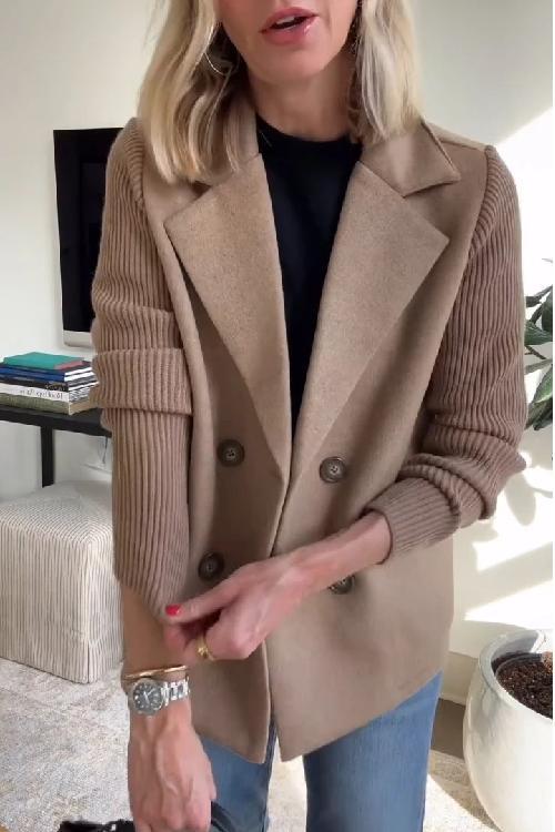 Lenora - Knit-Sleeve Blazer for Effortless Sophistication