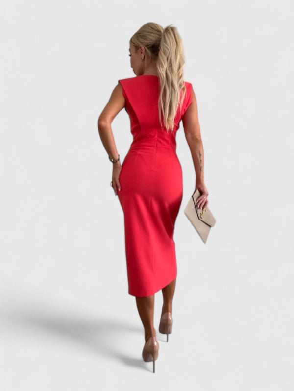 Samantha – Elegant Midi Dress for Timeless Sophistication